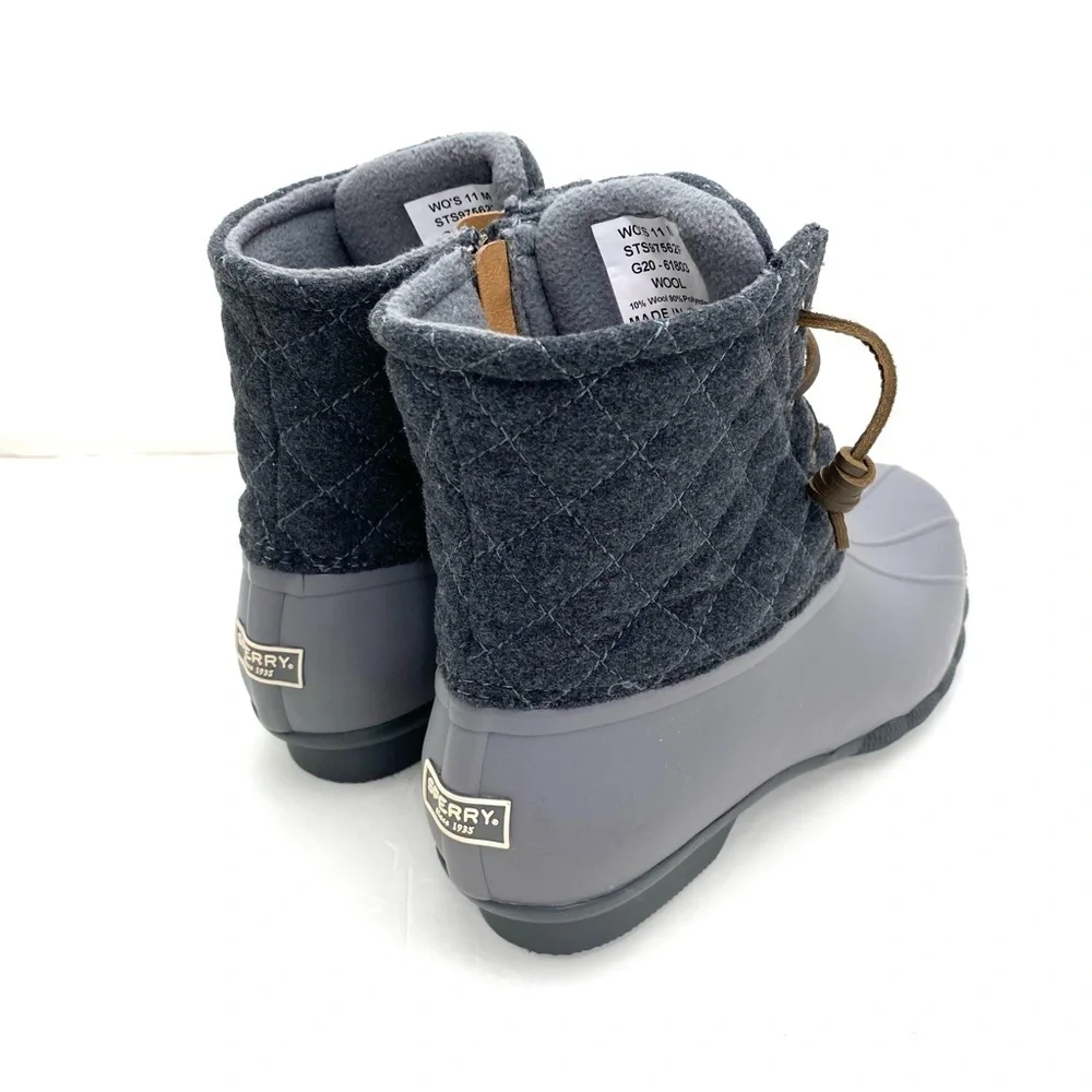 SPERRY Saltwater Wool Quarter Winter Ankle Duck Boot Gray Size 11 STS97562F